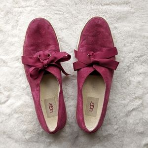UGG Fuchsia Suede Leather Slip-on Flats